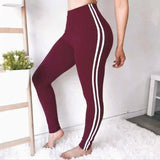 Slim Slimming Camouflage Yoga Pants Leggings-Wine red-2