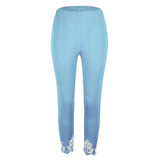 Slim Slimming Printed Cropped Trousers-180 Sky blue-6