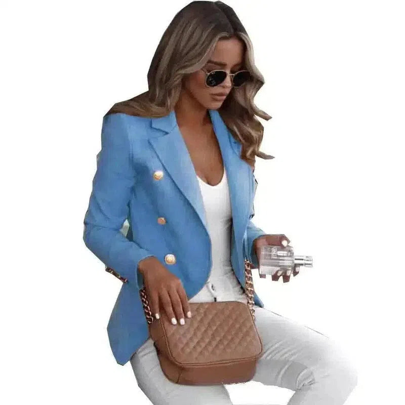 Chic Feminine Blazer for Effortless Style-blue-3