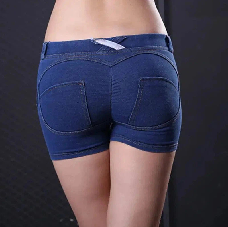 Sports fitness denim shorts-2