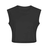 Women's Sleeveless Crop Top for Casual Wear-Black-5