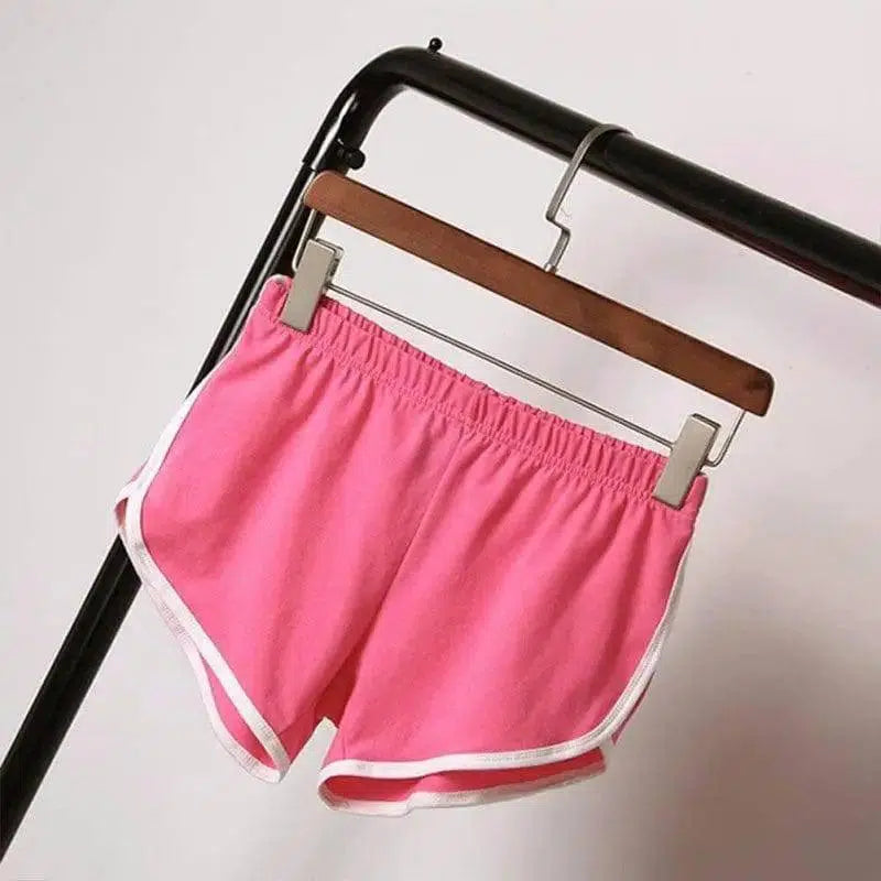 Summer Shorts Women Casual Shorts Workout Waistband-Pink-11