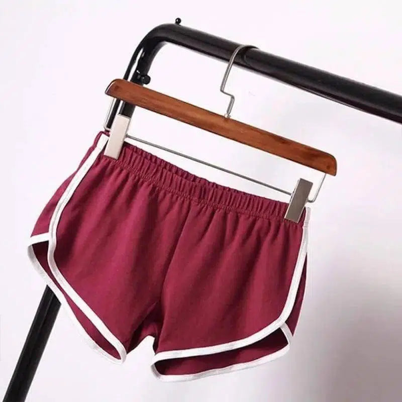 Summer Shorts Women Casual Shorts Workout Waistband-Winered-13