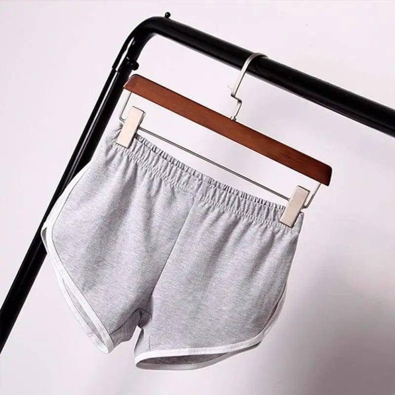 Summer Shorts Women Casual Shorts Workout Waistband-gray-16