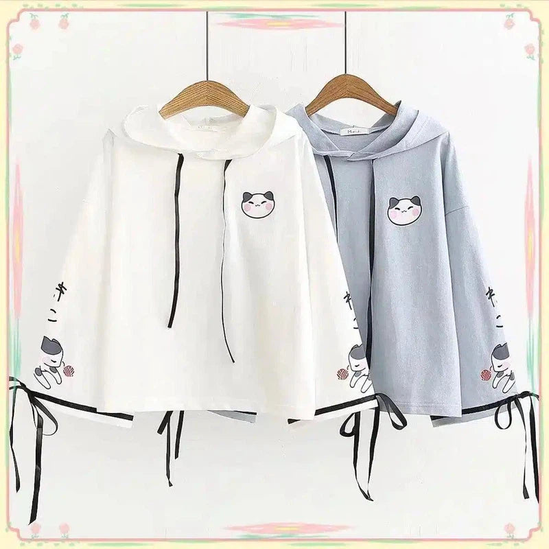 LOVEMI - Lovemi - Sweet And Cute Childlike Cat Print Lace Cotton