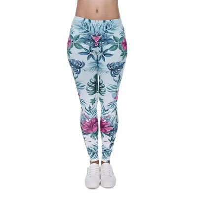 Tortoise back leaf floral cropped pants-1