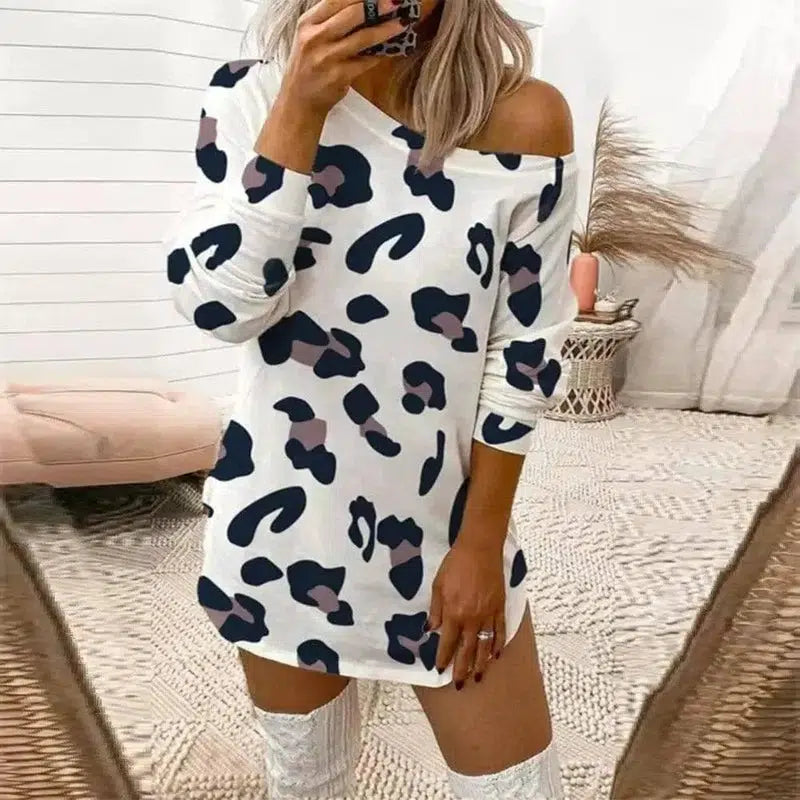 Stylish Cow Print Dresses for Every Occasion-White leopard print-2