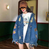 Oversized Embroidered Denim Jacket-1