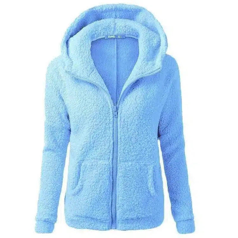 Women's Fashion Jacket Hooded Sweater Sweater-Light Blue-9