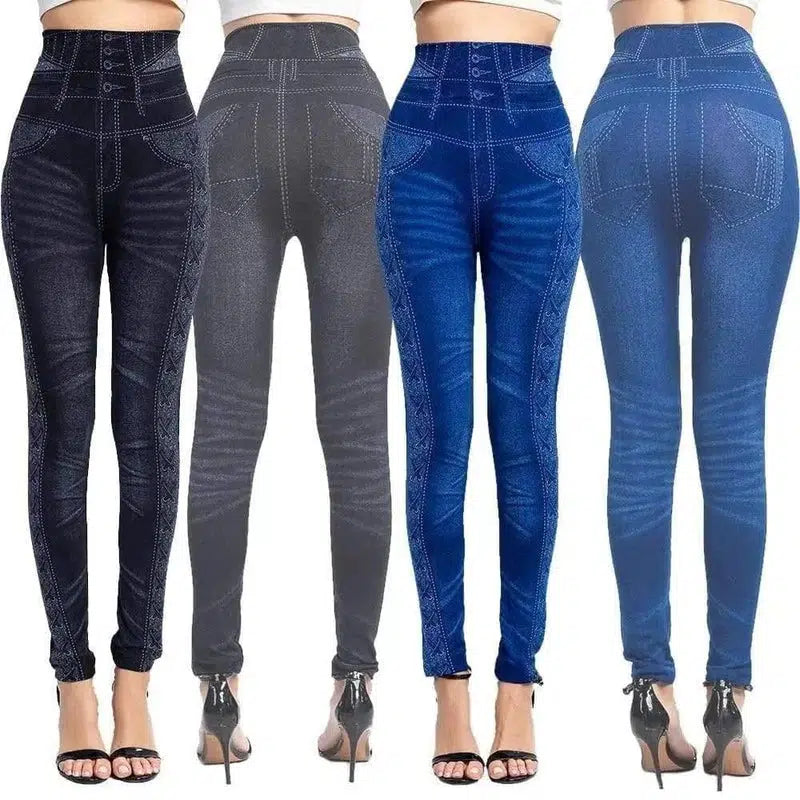 LOVEMI - Lovemi - Women's imitation denim leggings