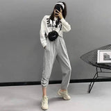 Women's loose high waist casual pants-Light Grey-3