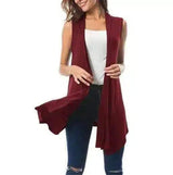 Sleeveless Lightweight Women's Fashion Vest-Wine Red-1