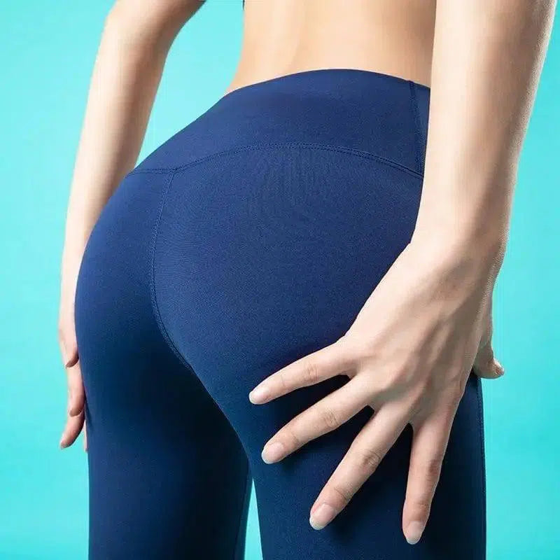 Yoga high waist trousers women quick-drying leggings-Navy blue-5