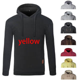 Men's Jacquard Sweater Long-sleeved Hoodie Warm Color Hooded-A Yellow-16