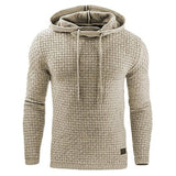 Men's Jacquard Sweater Long-sleeved Hoodie Warm Color Hooded-Beige-9