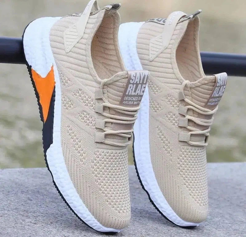 Men's Shoes Summer Breathable Sneakers For Men-Urban Beige-3