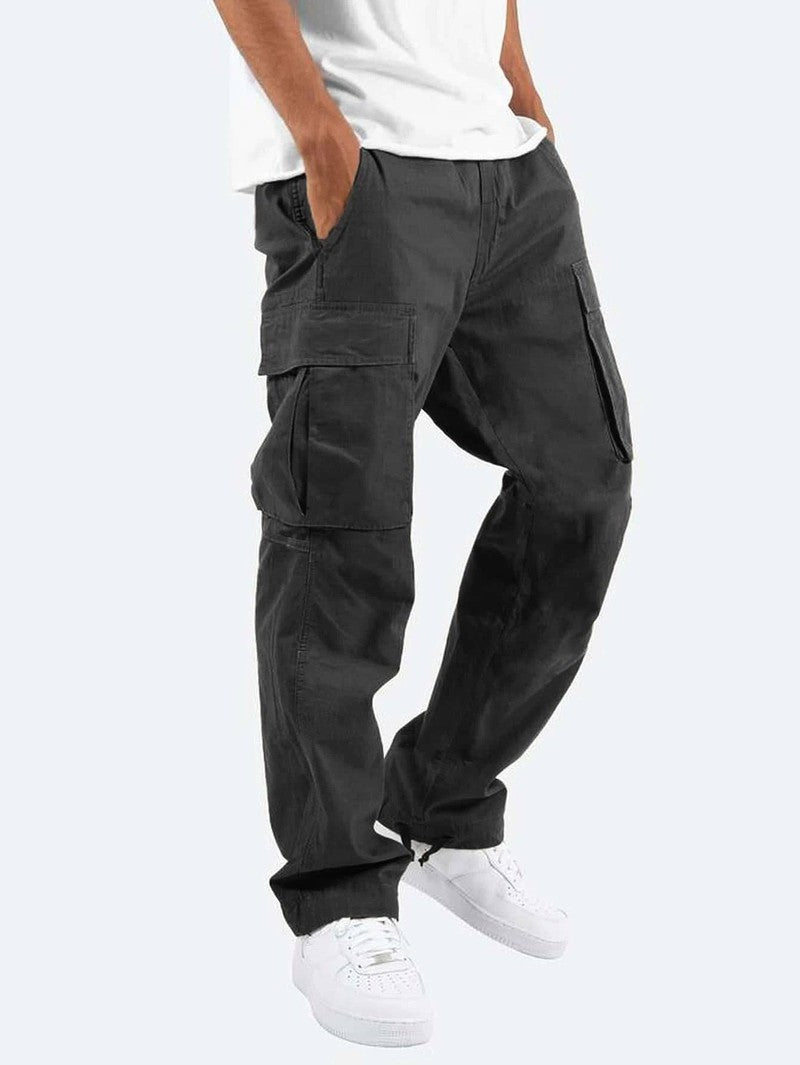 Stylish Fatigue Cargo Pants for Men-Black-6