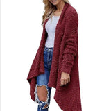 Mid Length Cardigan Thick Plush Women's Solid Color Long-9