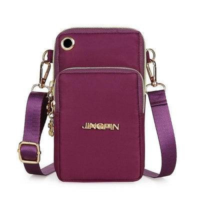 Mobile Phone Bag Women Shoulder Bag 3-layer Zipper Design Small Crossbody Shouder Bags Wallet Coin Purse-13