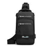 Multifunction Bags For Men Nylon Backpack Crossbody Shoulder-Black-3