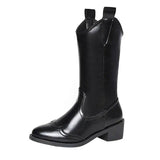 new Autumn Fashion Mid-calf Boots For Women Pointed Sleeve-Black-12