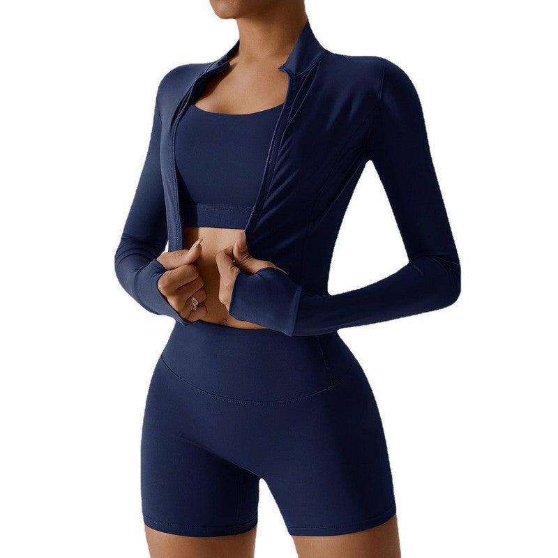 Outdoor Sports Skinny Yoga Clothes Suit Nude Feel-3