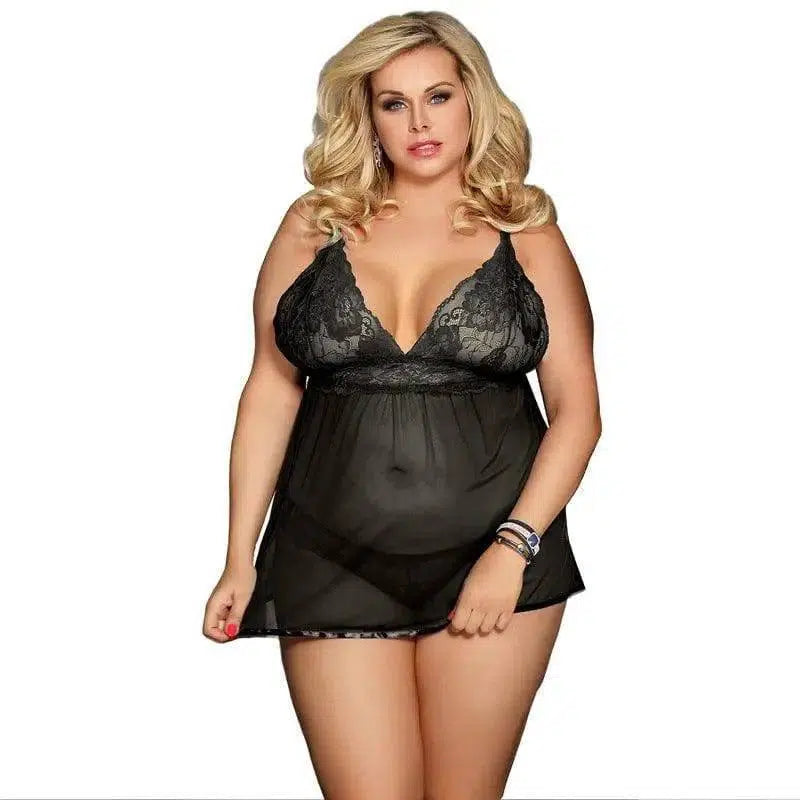 Oversized Sling Sexy Lingerie European And American Sexy-Black-2