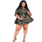 Fall Clothes for Women Plus Size Dresses Party Mini Dress with Lace Up Ladies Elegant Camo Dress Dropshipping Wholesale-4