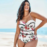 Plus size one-piece printed ladies sexy swimsuit-2