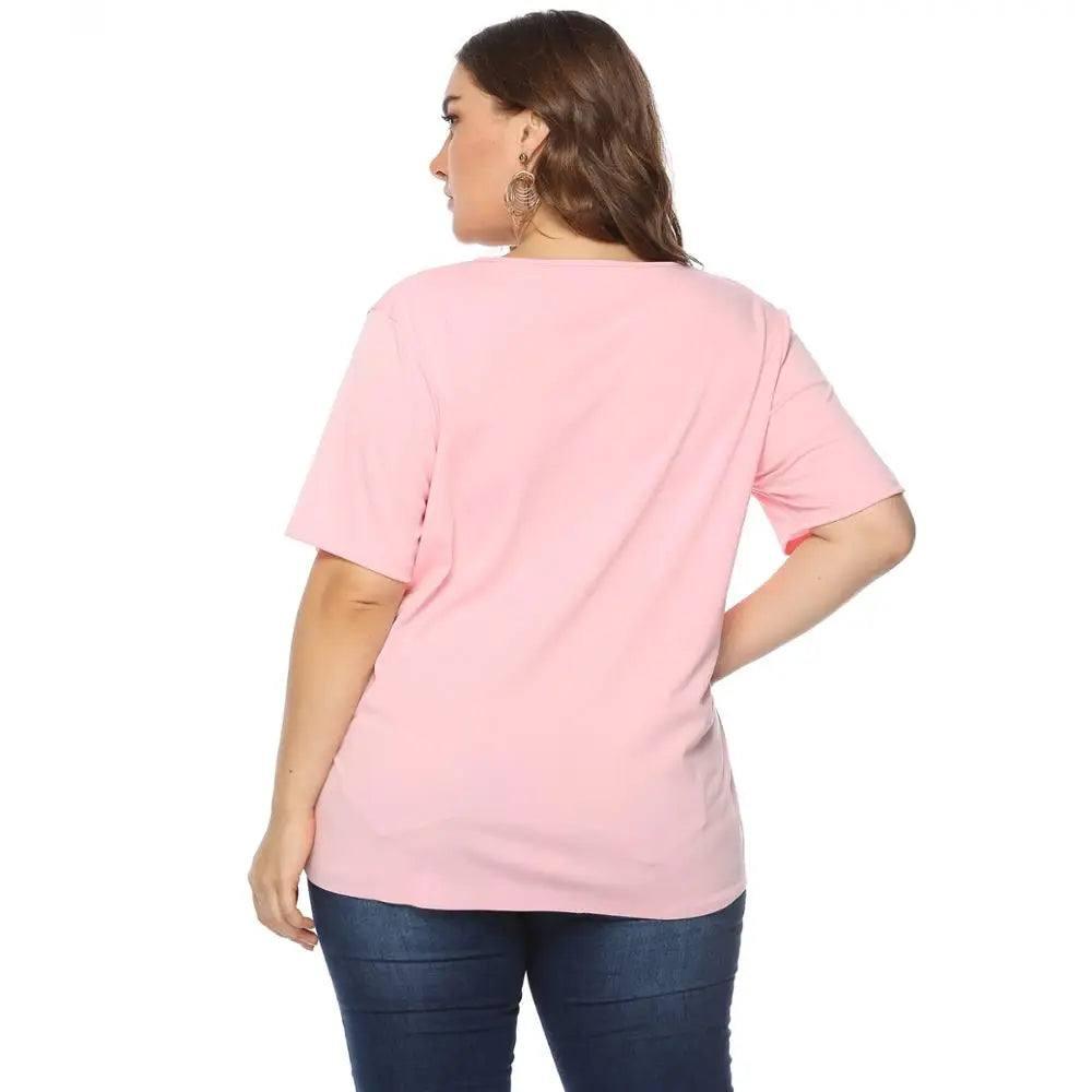 Plus Size Pink Laser-Cut Top 3XL-7XL-2