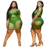 Plus-Size Sheer Dresses: Flaunt Curves in Style-green-9