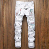 Printed jeans-White-1