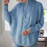 Pullover sweater women loose sweater-Blue-11