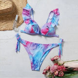 Pure Color Split Flashing Bikini European And American Sexy-Tiedye-3