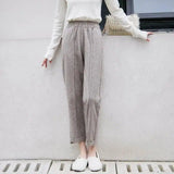 Radish maoni casual pants with velvet-Khaki-5