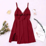 Red Suspender Skirt Pajamas-Red-3