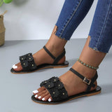 Retro Flowers Sandals Summer Casual Versatile Round Toe-2