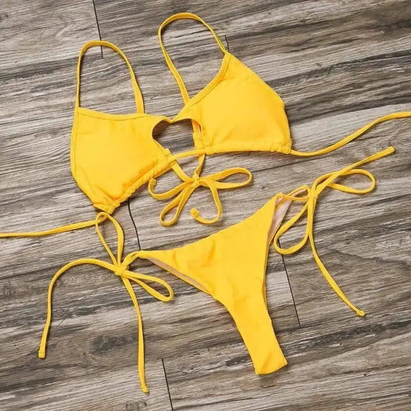 beach swimsuit girl-Yellow-5