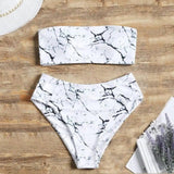 Sexy Bikini Set Marble Print Bathing Suit Swimwear-1