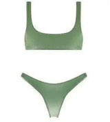 low waist Bikini Bathing Suit-Green-6