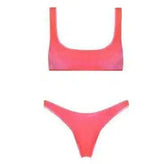 low waist Bikini Bathing Suit-Pink-9