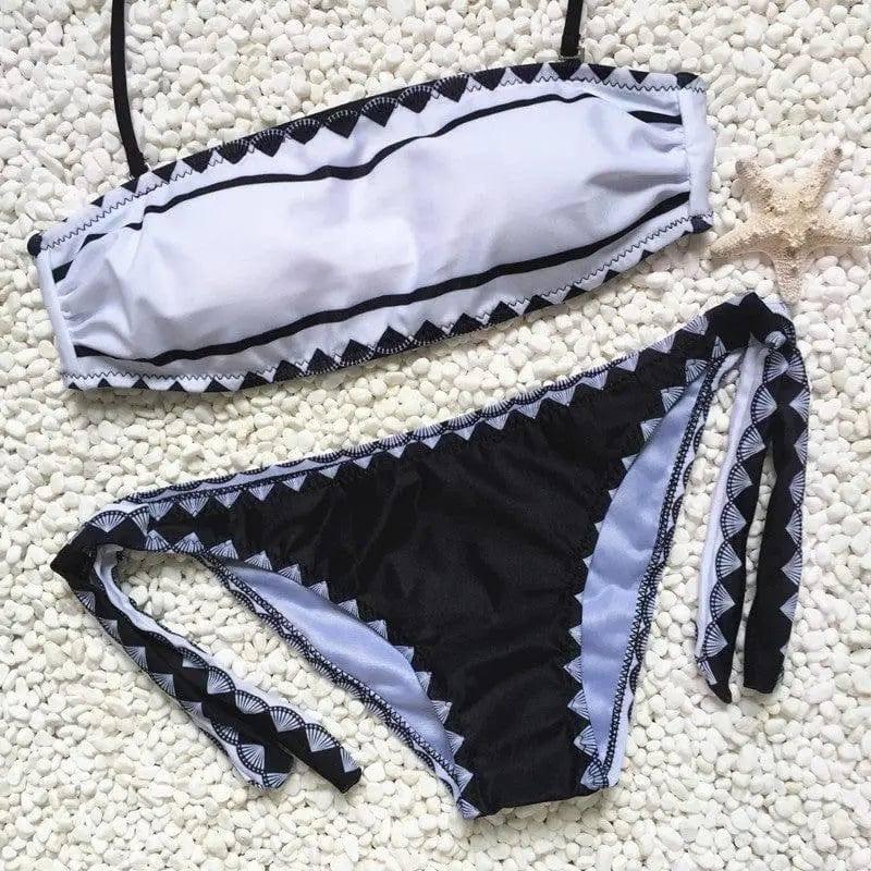 Sexy Strapless Bikini set swimsuit Women strapless Swimwear-S-1