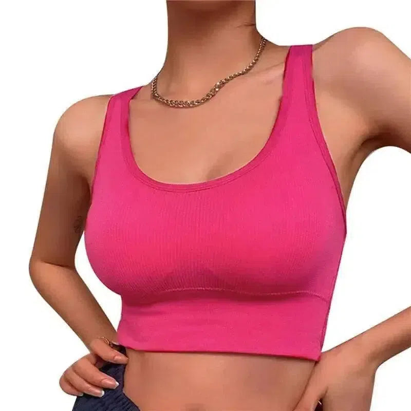 Sexy Women Vest Crop Top Sleeveless Vests Beach Women Sports-rose-10