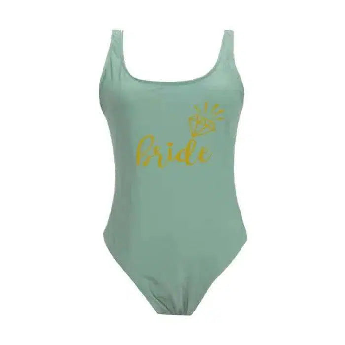 Shou One-piece Swimsuit, Simple And Sexy Backless-Green-12