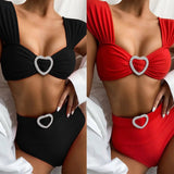 Solid color love swimsuit-1