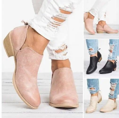 Spring Autumn Women Butterfly-knot Boots Slip-On Med High-7