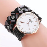 Stainless steel shell quartz watches Women luxury brand-Black-2