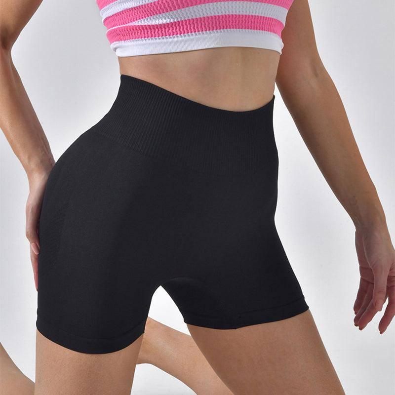 Striped Yoga Shorts High Waist Hip-lifting Tight Pants For Women Running Fitness Sports Leggings-3