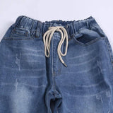 Ripped Jeans For Women High Waist Plus Size Drawstring Loose Denim Harem Pants Femme 5xl 6xl 7XL 130kg-3