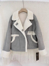 Suede Soft Waxy Lamb Coat Girl-9